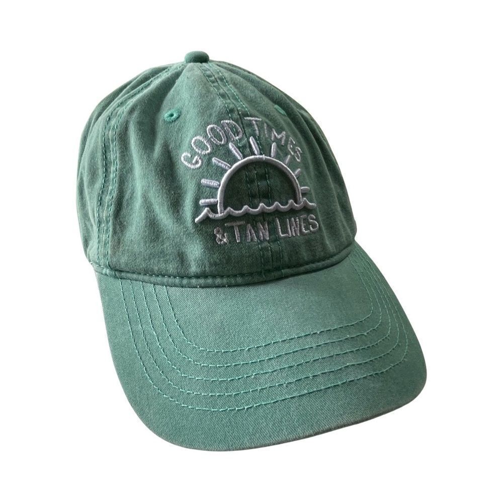 Good Times & Tan Lines Teal Aqua Strap Back Hat OSFM